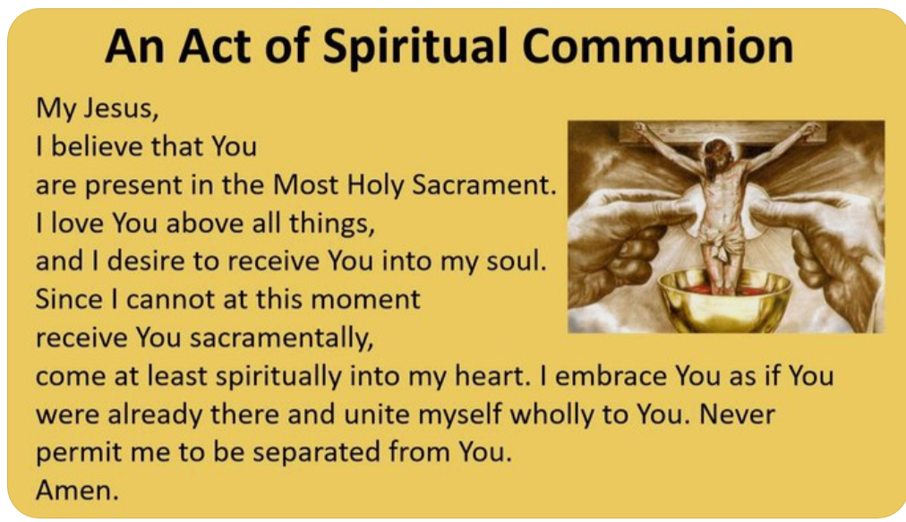 spiritual communion - St. Joan of Arc School K-8